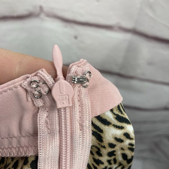 NWT Tilly’s West of Melrose Animal Print Slip Dress Pink Trim Wide Strap SZ S - Picture 11 of 14